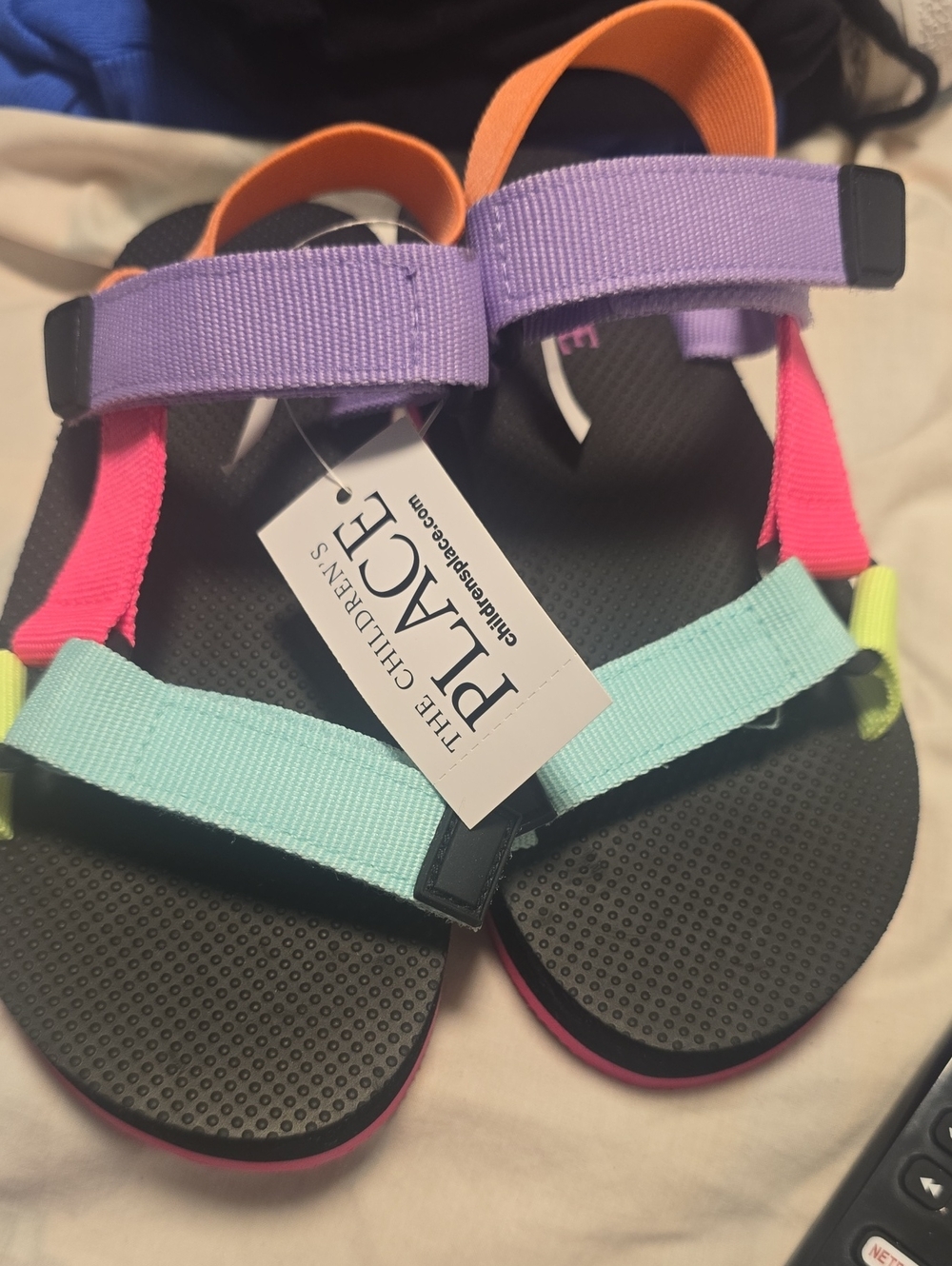 The Children's Place Pastel Multi-Color Hook-and-Loop Sport Sandals